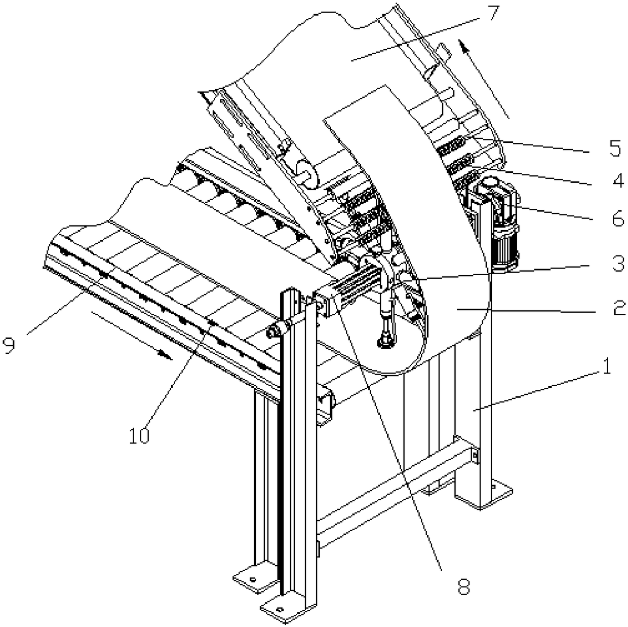 Rubber piece automatic reverse head-delivery equipment