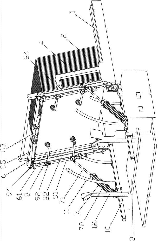 Paper box sucking frame component for box filling machine