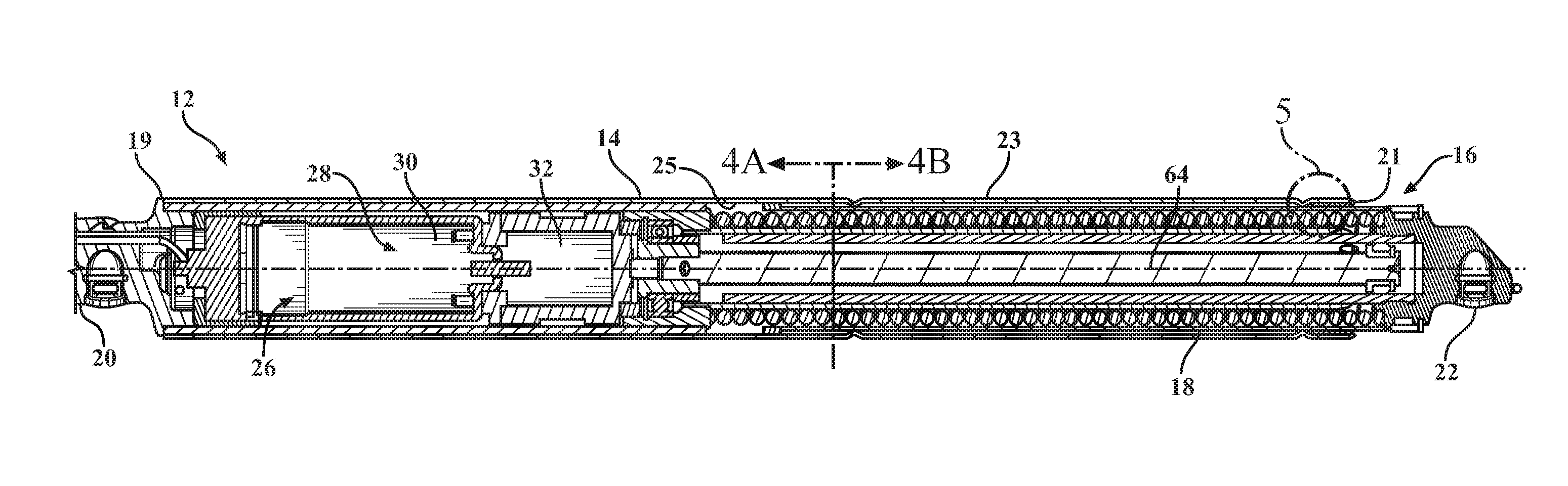 Electromechanical strut with lateral support feature