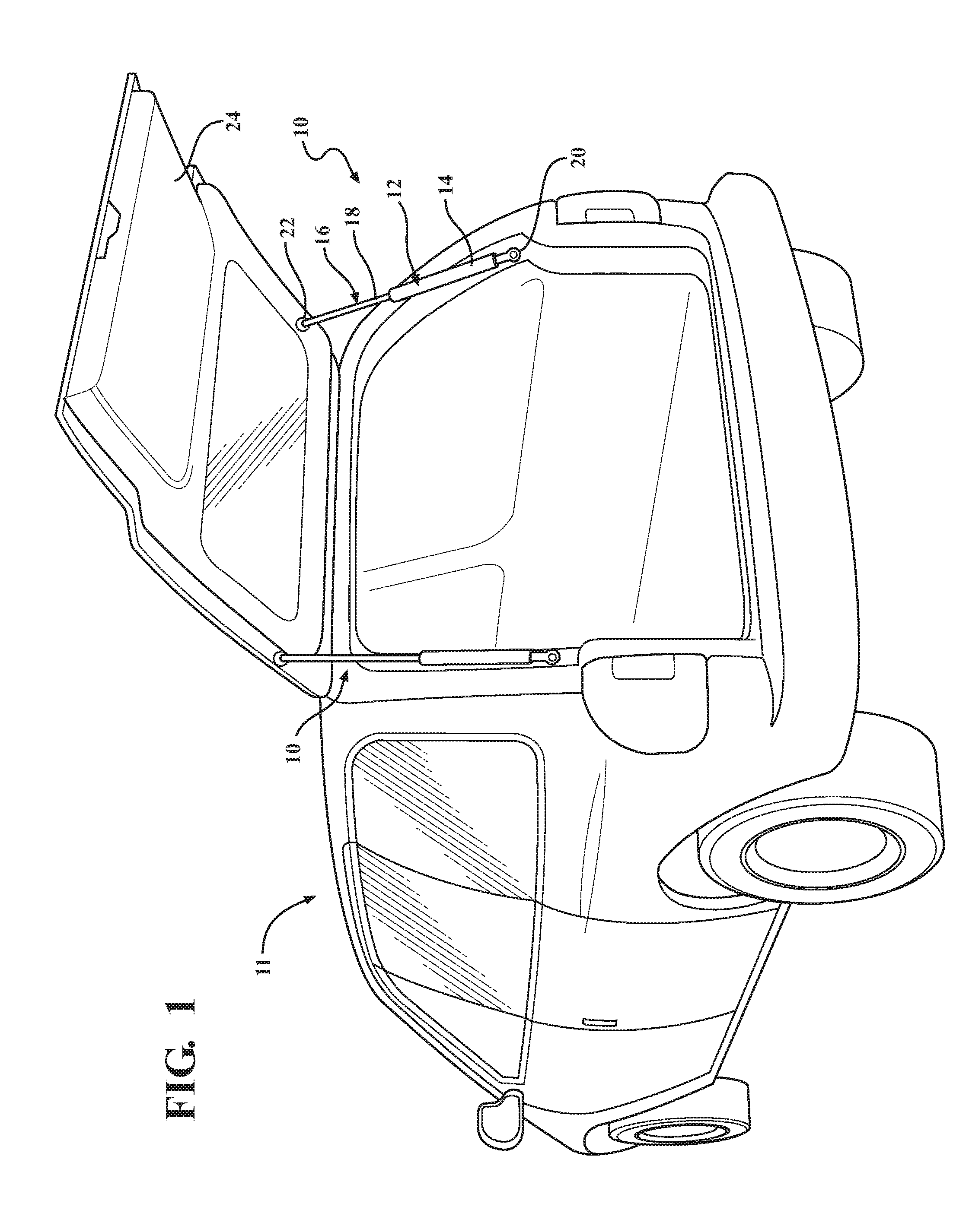 Electromechanical strut with lateral support feature