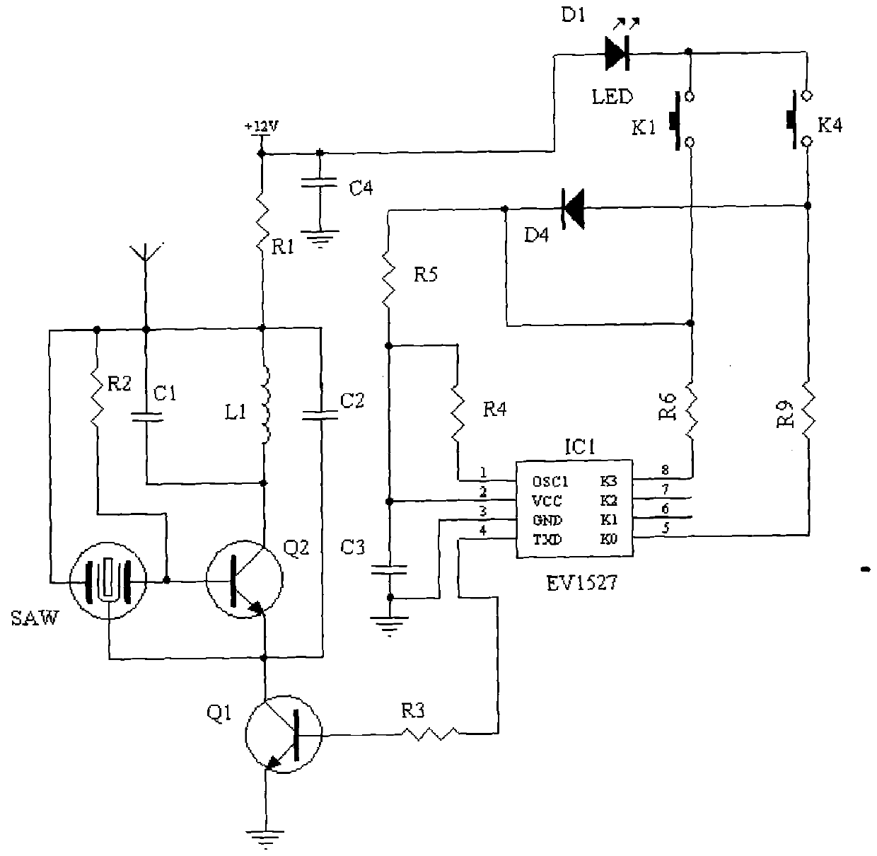 Intelligent wiring-free learning code remote control switch