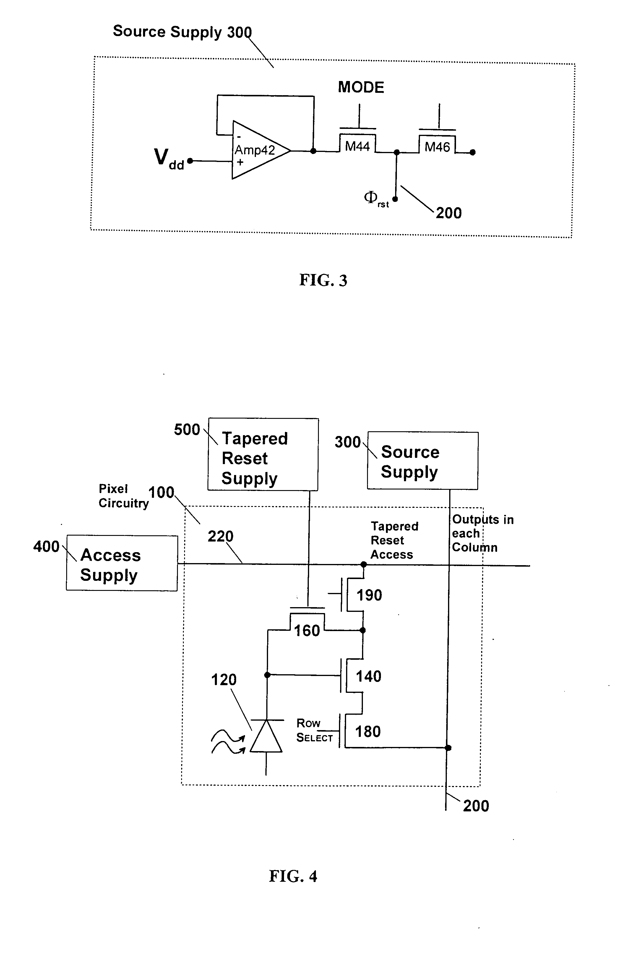 Low noise CMOS amplifier for imaging sensors