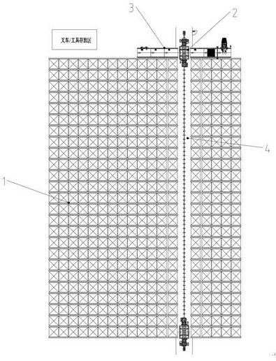 Intensive storage warehouse for stacking machine combined with shuttle vehicle