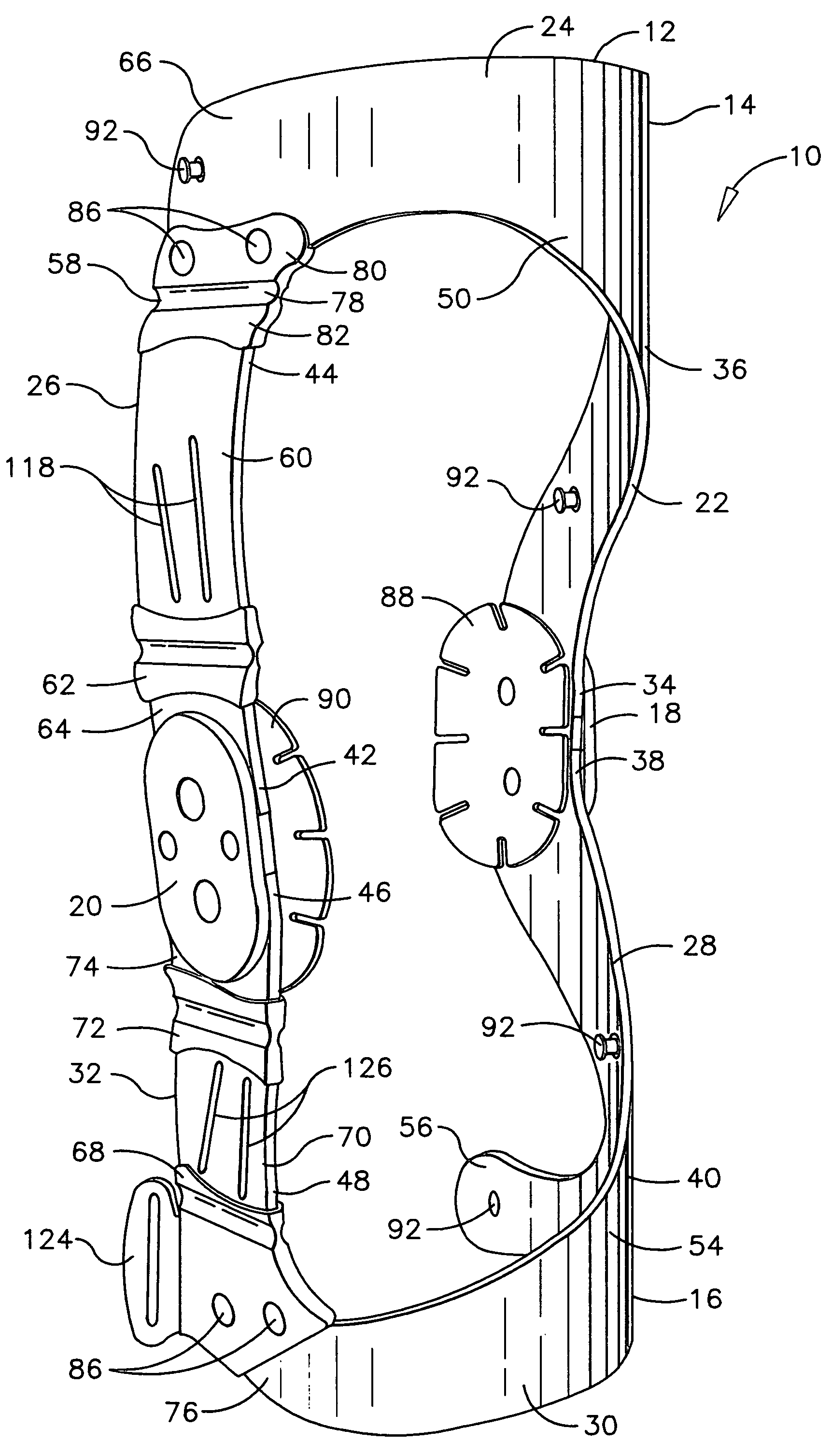 Frame for an orthopedic brace including offset hinges