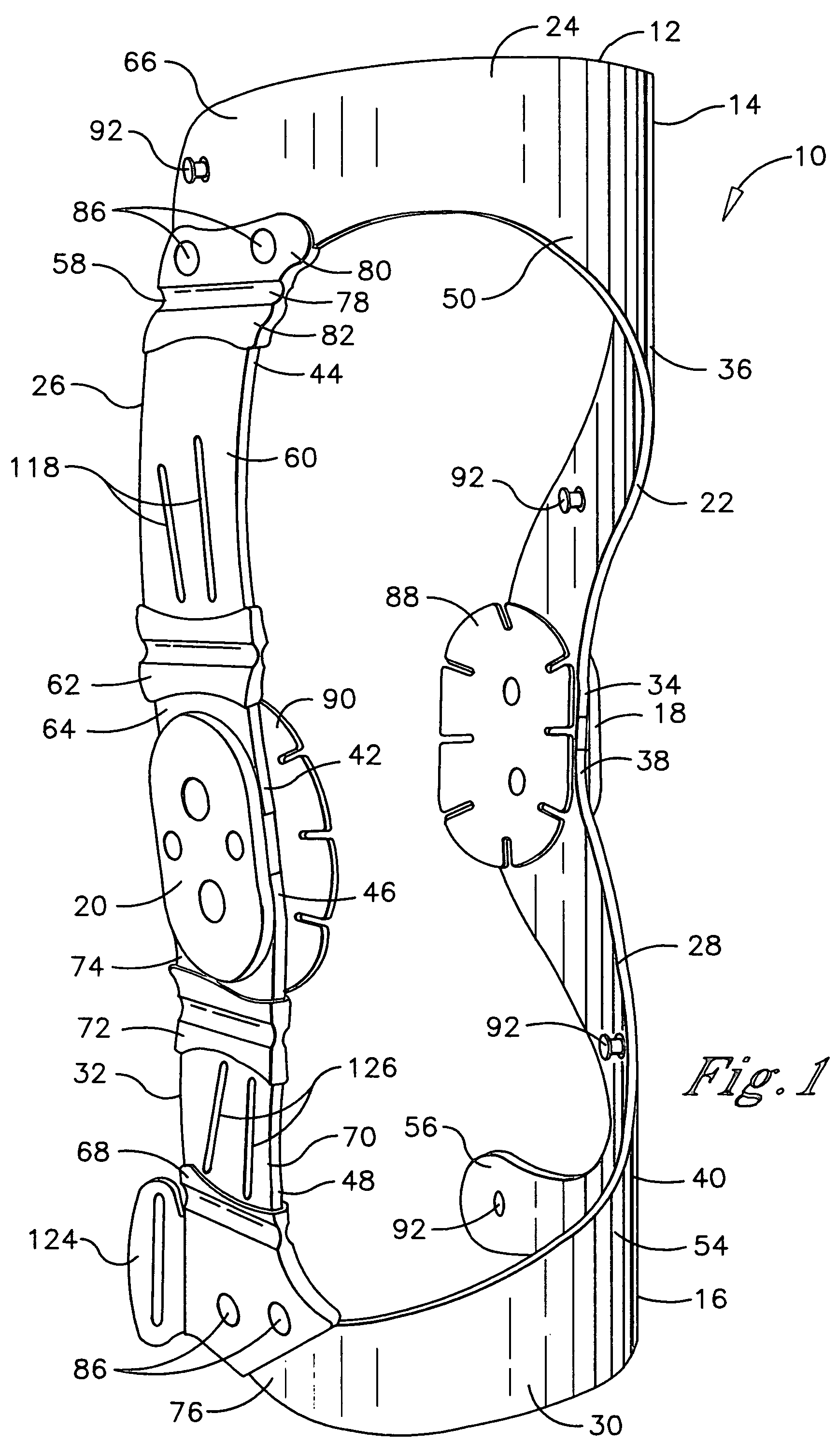 Frame for an orthopedic brace including offset hinges