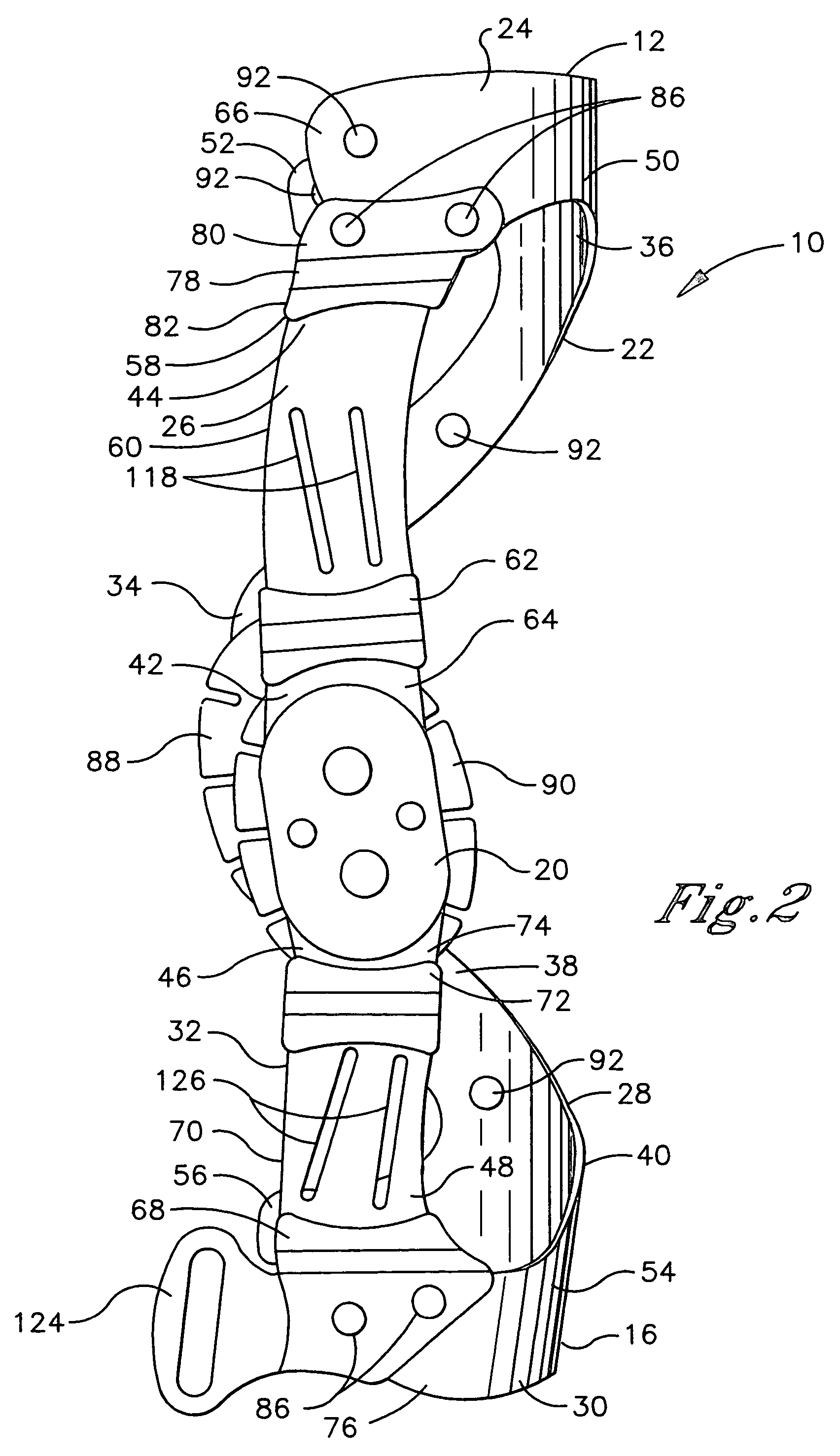 Frame for an orthopedic brace including offset hinges