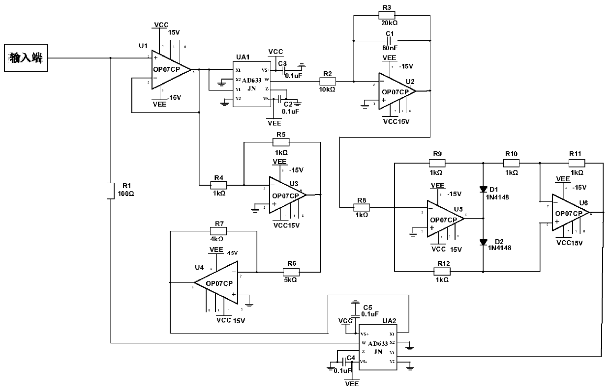 An absolute value magnetic control memristor equivalent simulation circuit