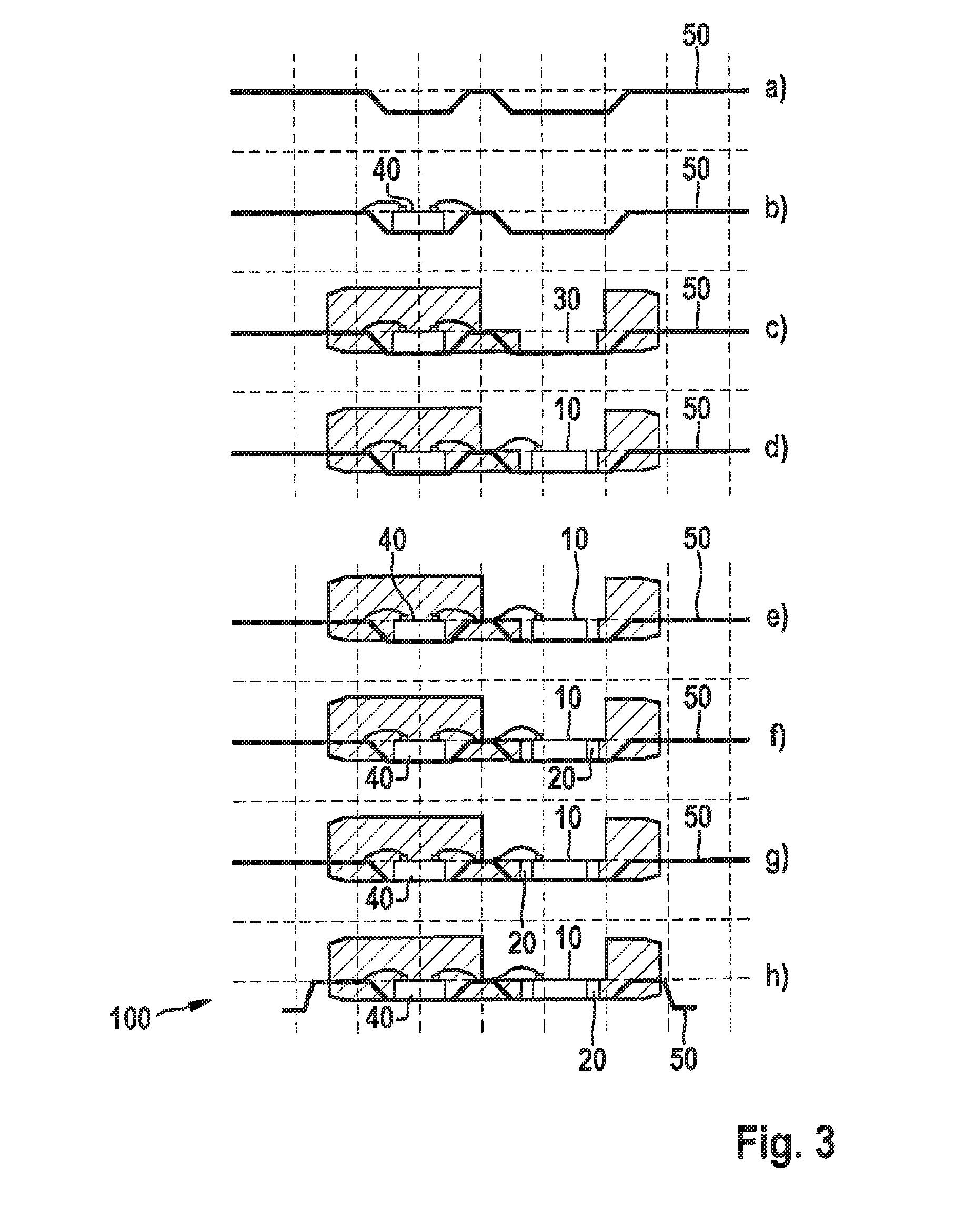 Housing with a damping element for a micromechanical sensor element