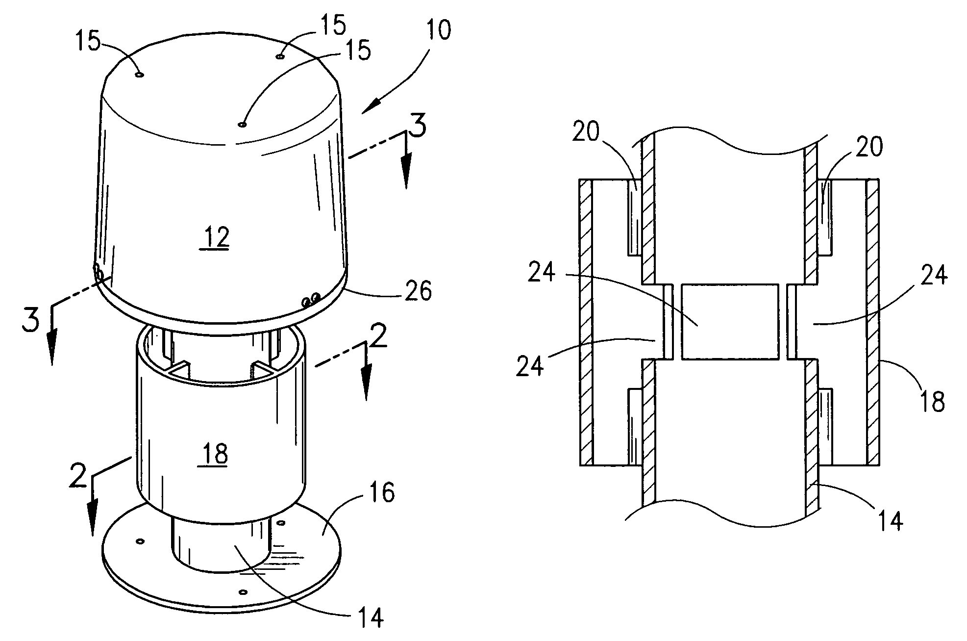 Helmholtz resonator type marine signal