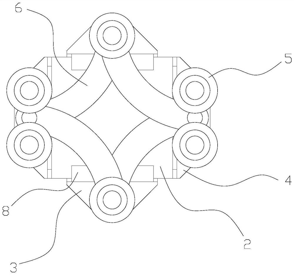 A heavy-duty cross guide rail four-bar mechanism slider