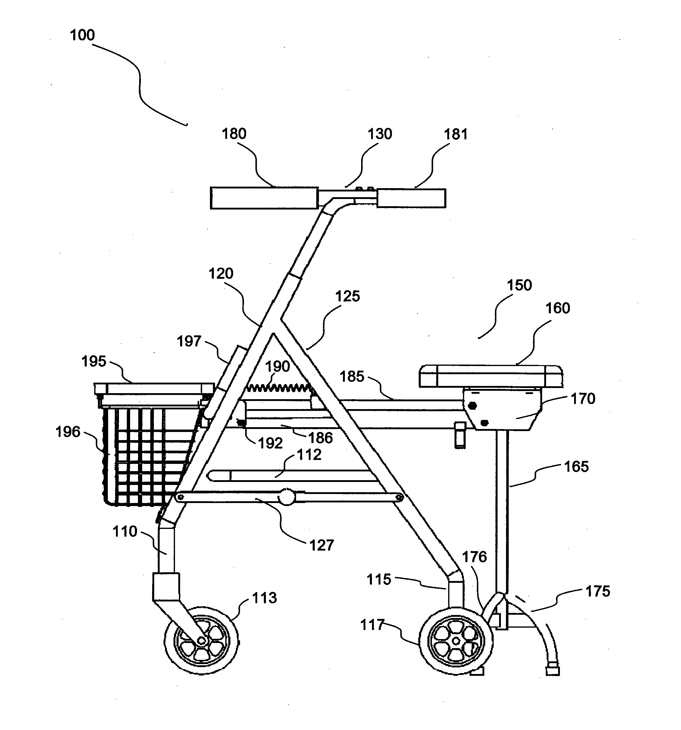 Walking aid device with foldable seat