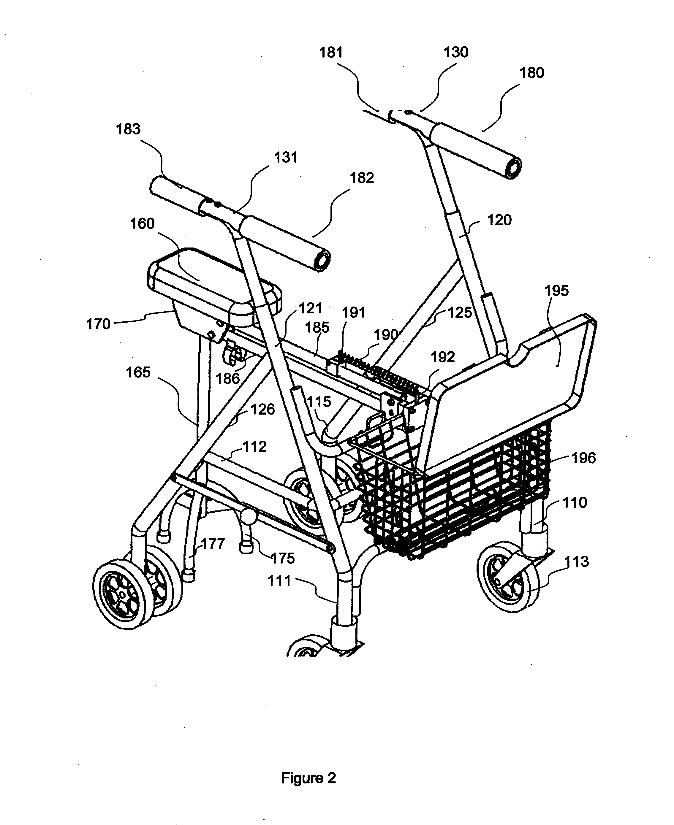 Walking aid device with foldable seat