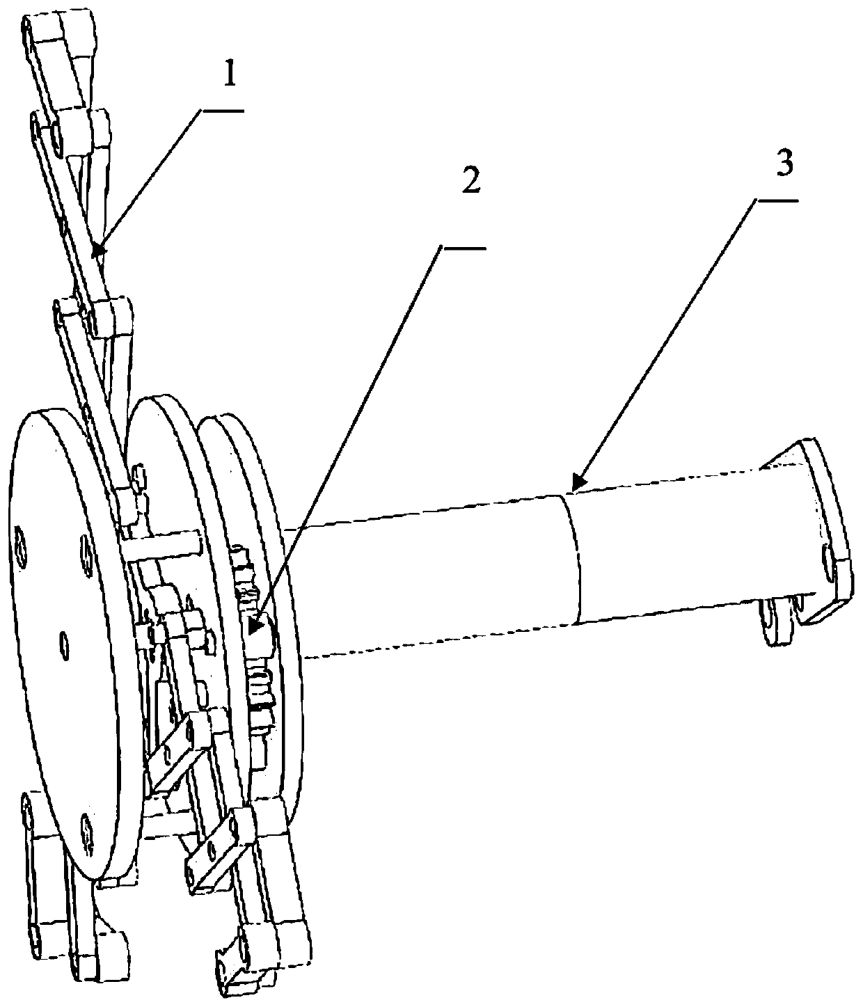 Scissor type radial dilating device for intestinal tract miniature robot