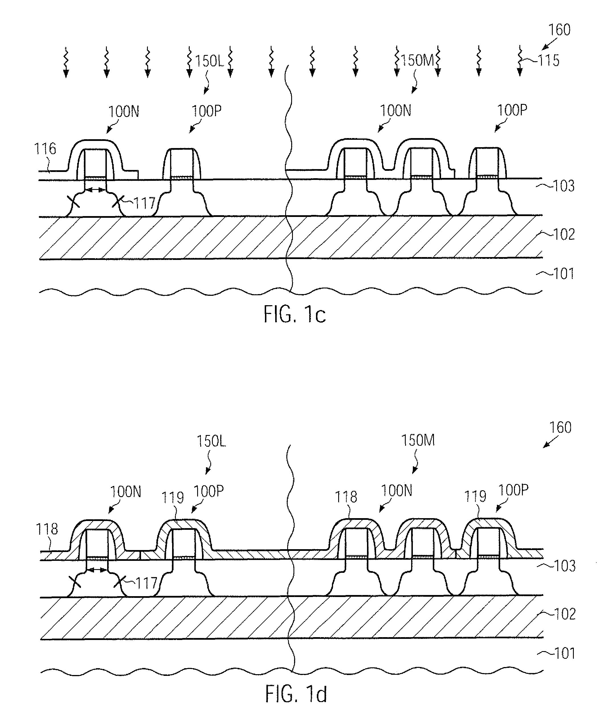 Reduction of memory instability by local adaptation of re-crystallization conditions in a cache area of a semiconductor device