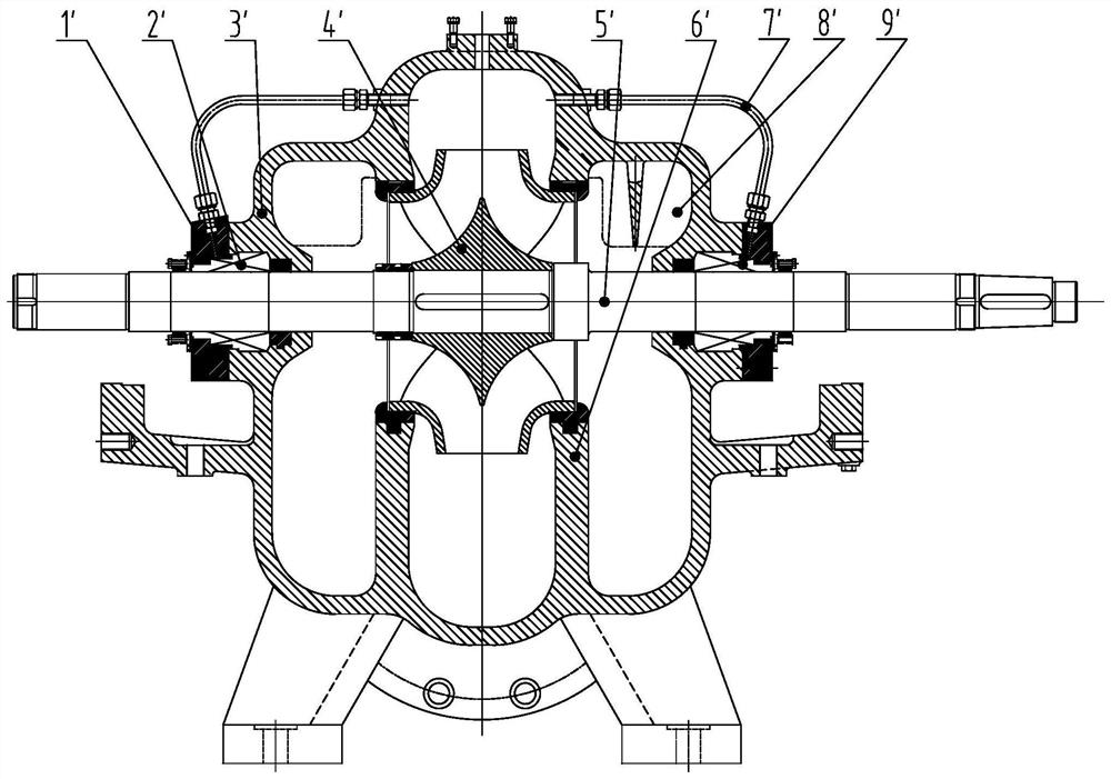 Automatic flushing structure of mechanical seal of double suction pump