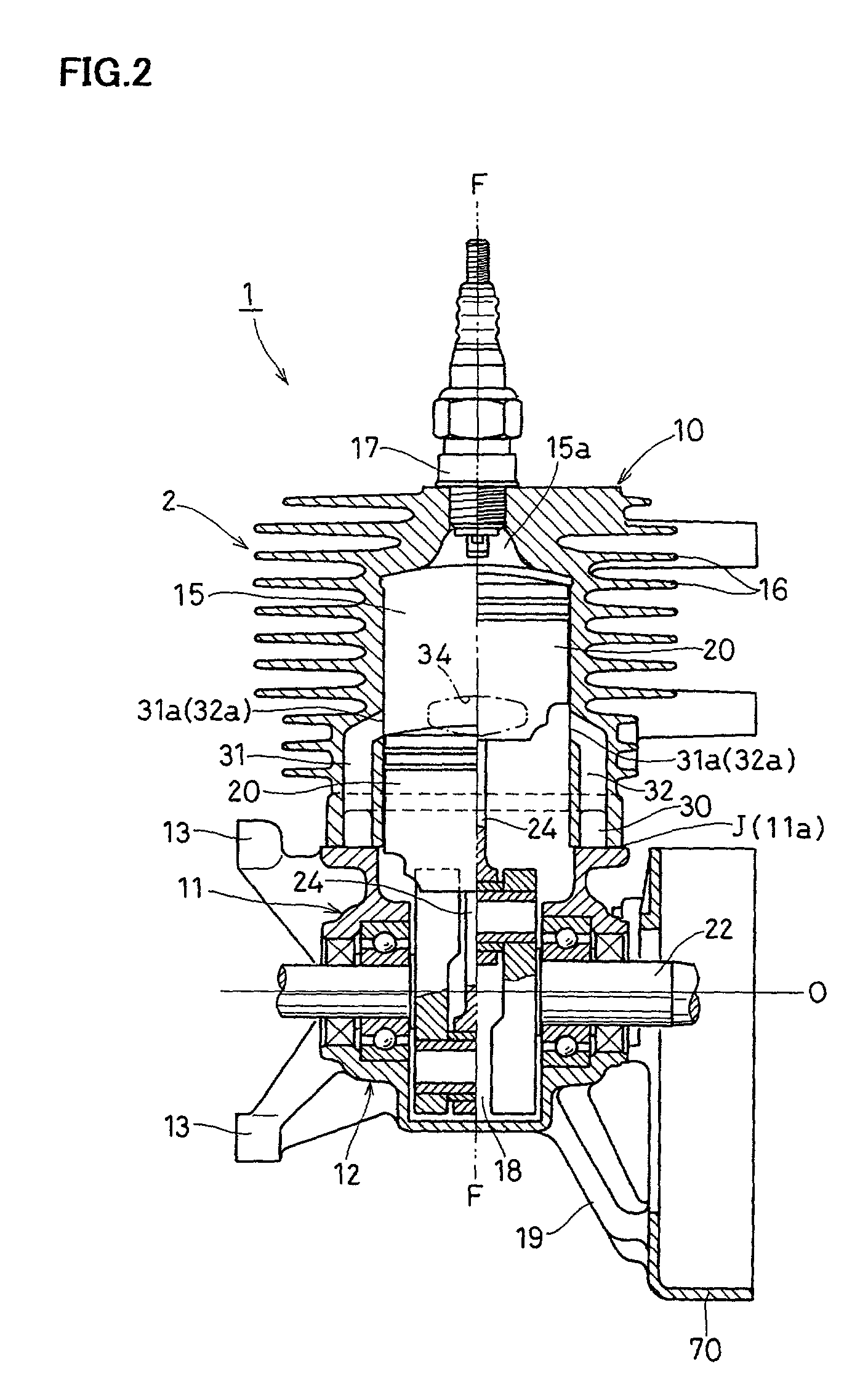 Two-stroke internal combustion engine