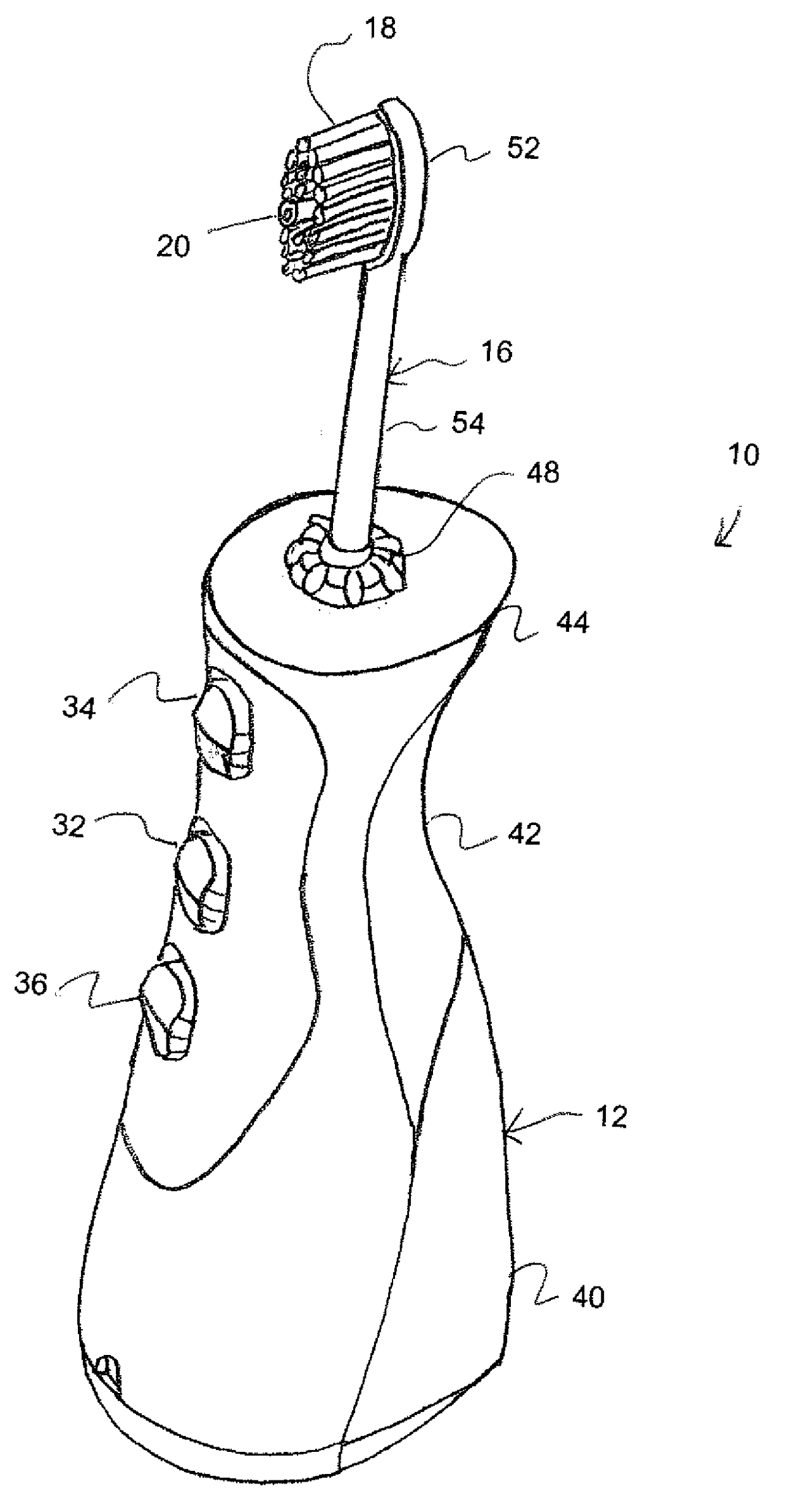 Electric toothbrush with integrated water flosser