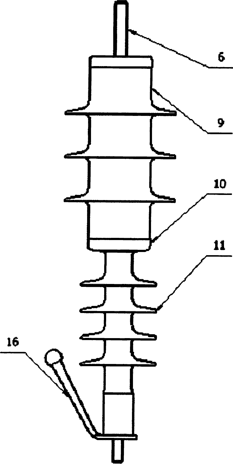 Overvoltage protector for open-resistant lever for avoiding wire from breaking due to lightning stroke