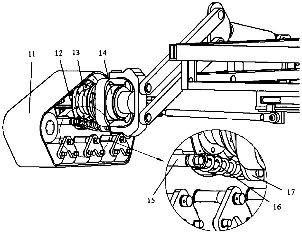 Deep sea four-track hydraulic direct-drive self-adaptive all-terrain chassis