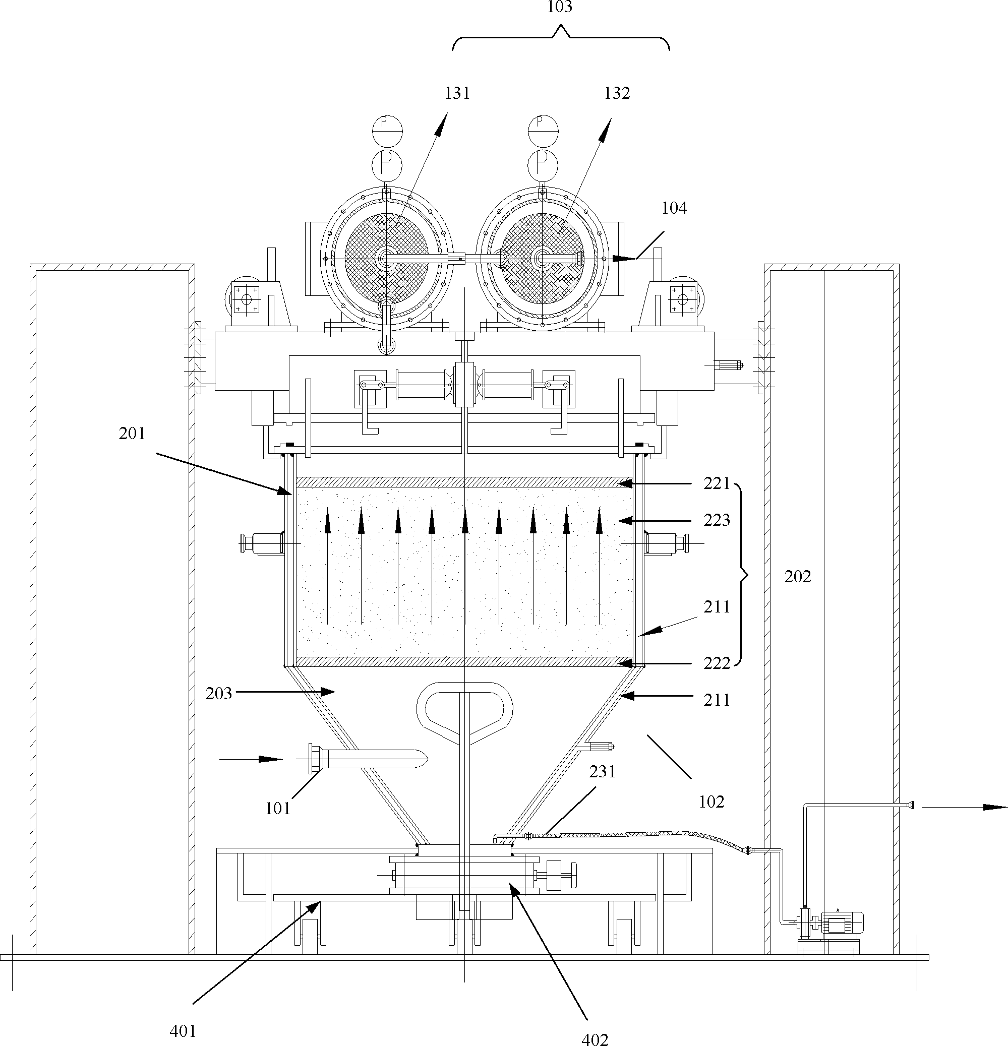 Fixed bed adsorbing device for basic oil