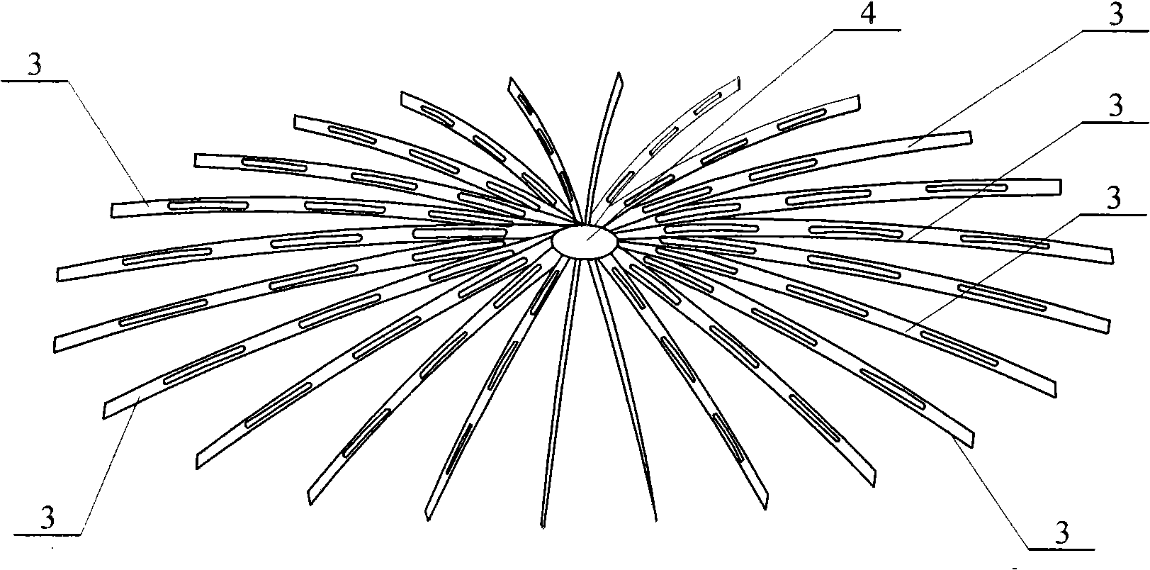 Rigidizable inflating-expansion radial direction rib support type offset-feed paraboloidal antenna