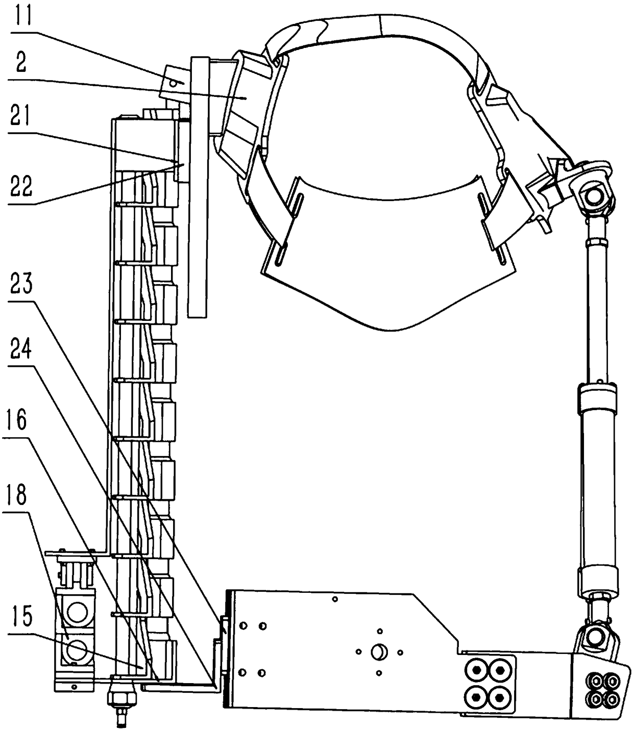 Waist power-assisted outer skeleton mechanism and power-assisted method thereof