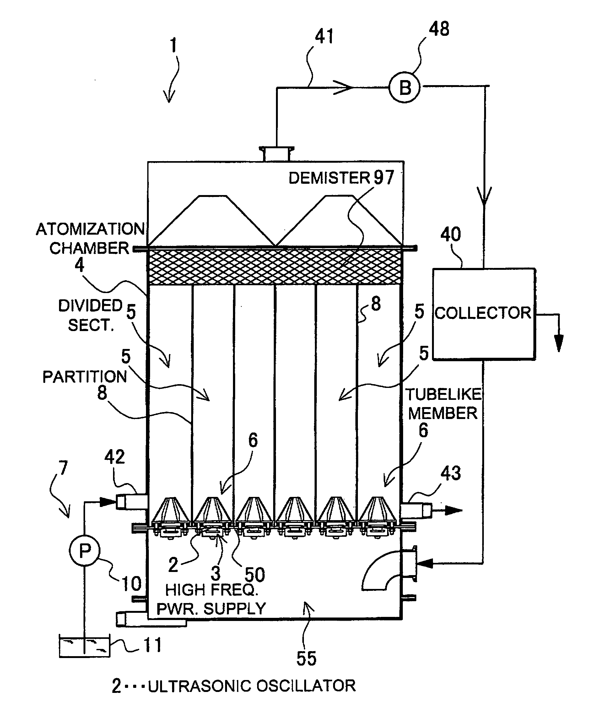 Ultrasonic solution separation apparatus