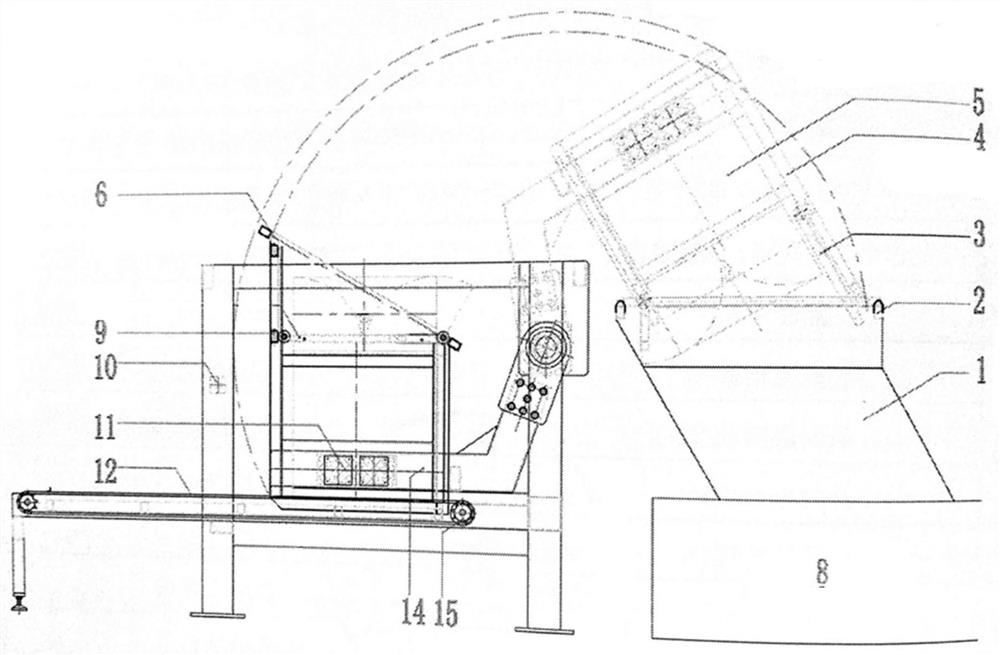 Automatic turnover box type feeding device for cigarette machine