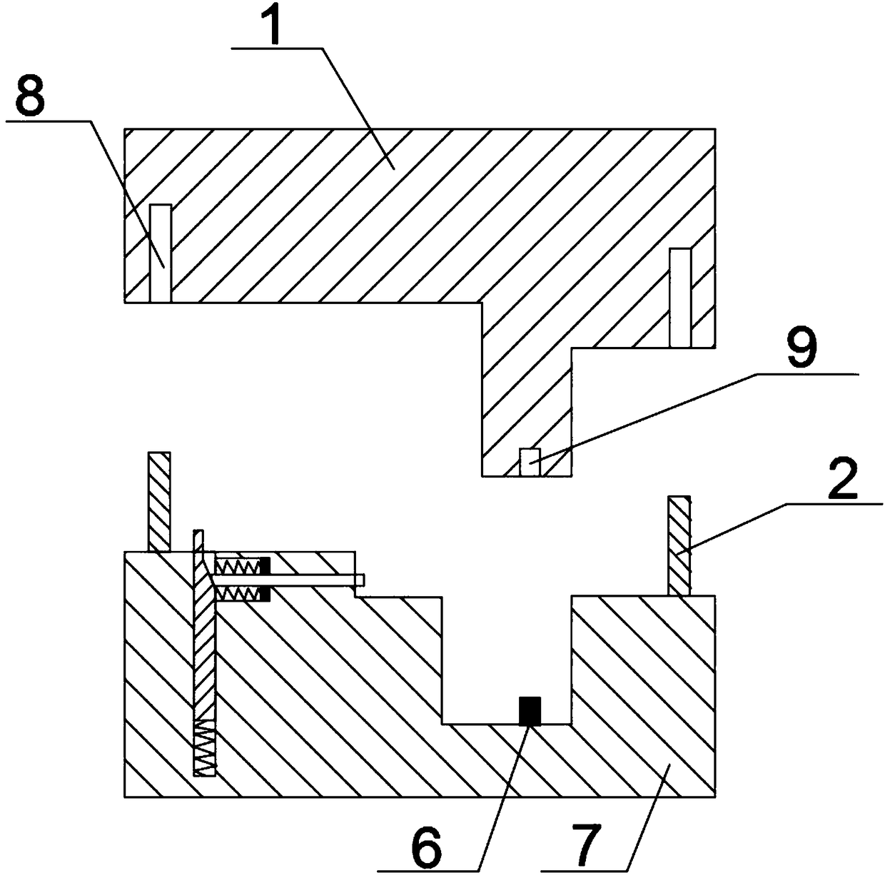 A bend pipe forging die with spring material device