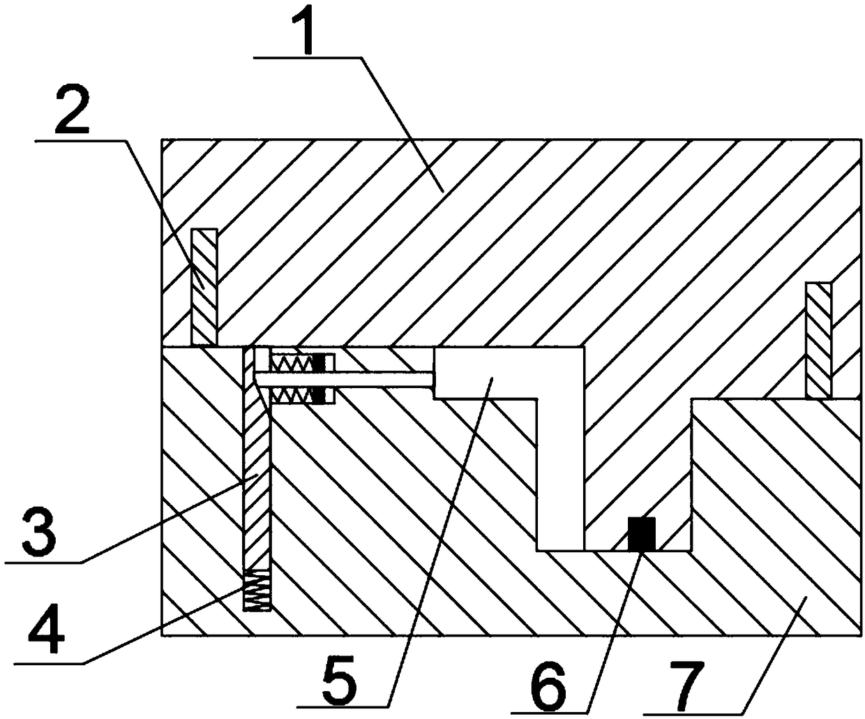 A bend pipe forging die with spring material device