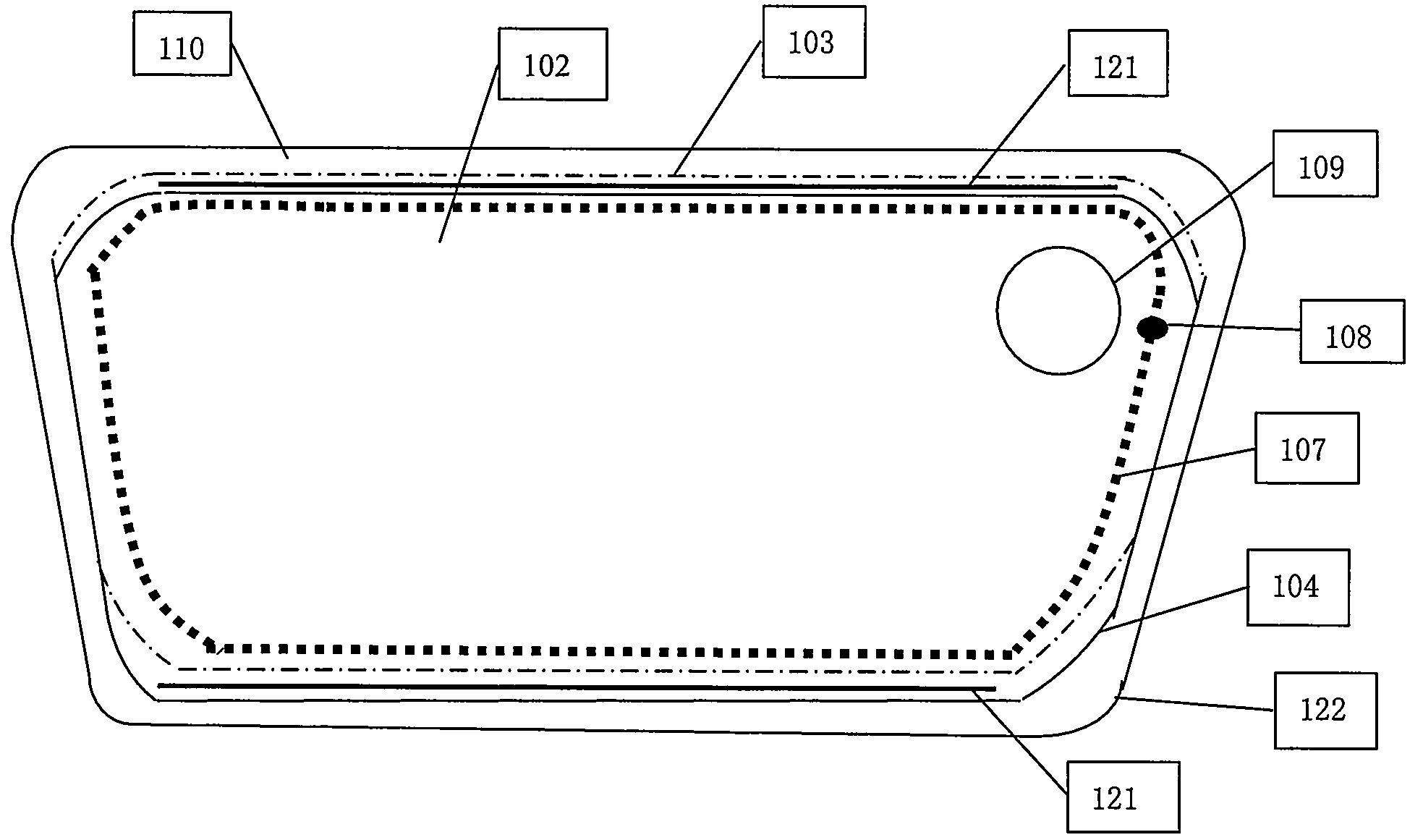 Automatic anti-dazzle electrochromic rearview mirror and manufacturing method thereof