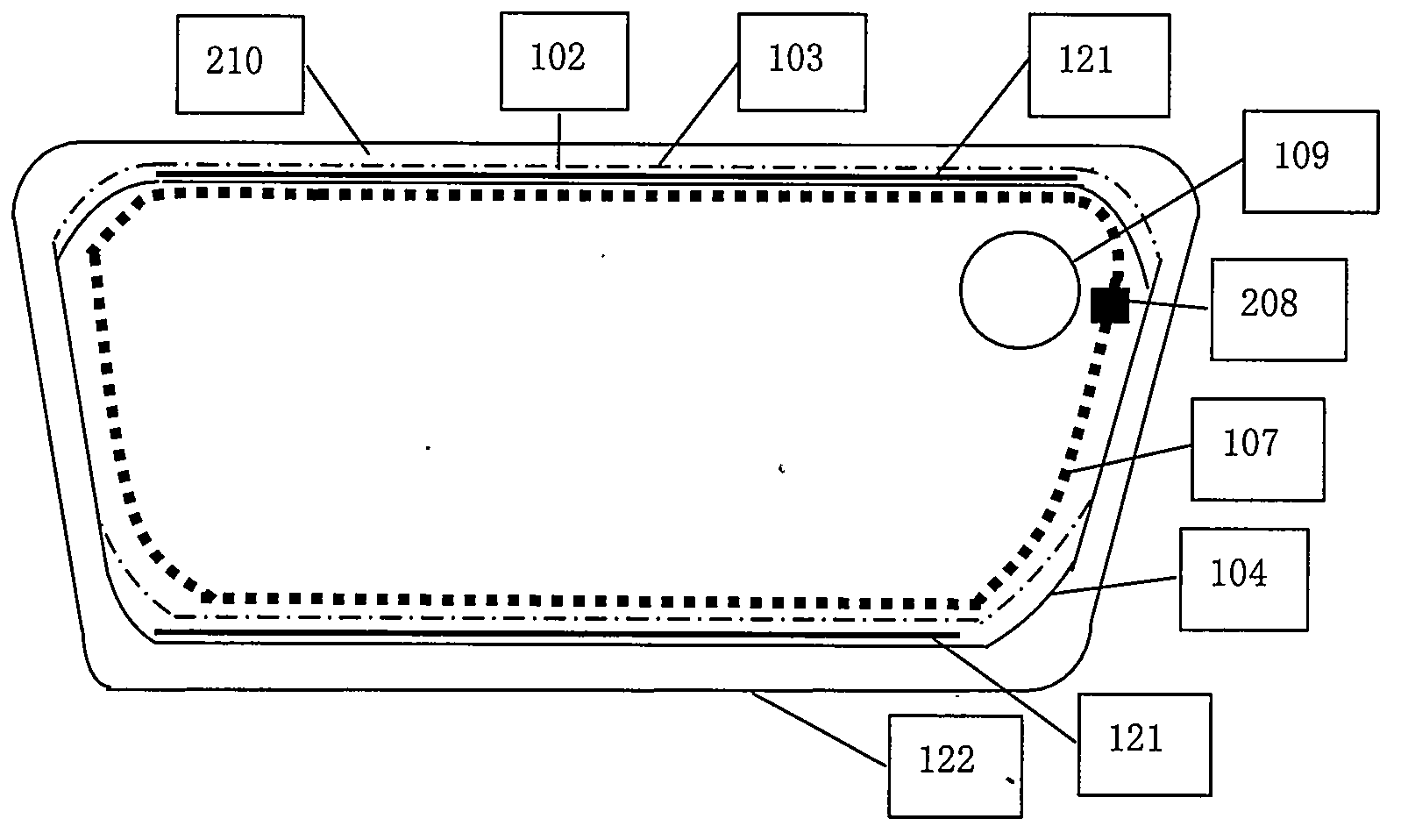 Automatic anti-dazzle electrochromic rearview mirror and manufacturing method thereof