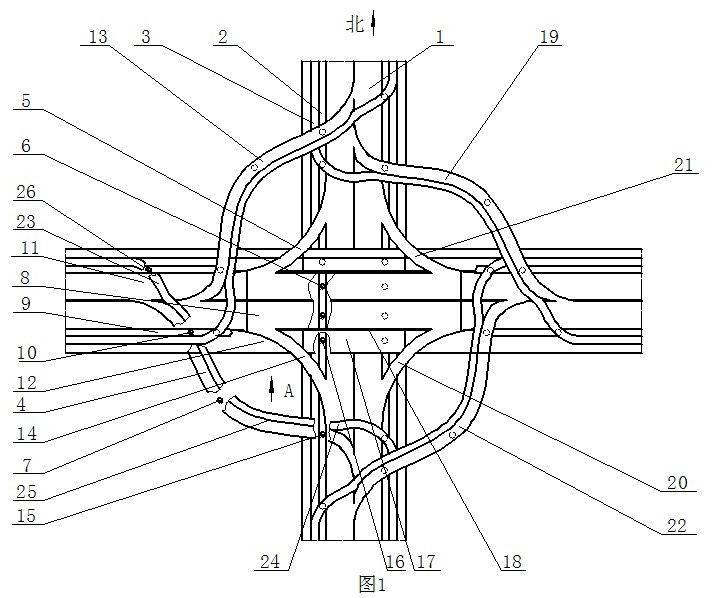 Module type left and right turning overpass