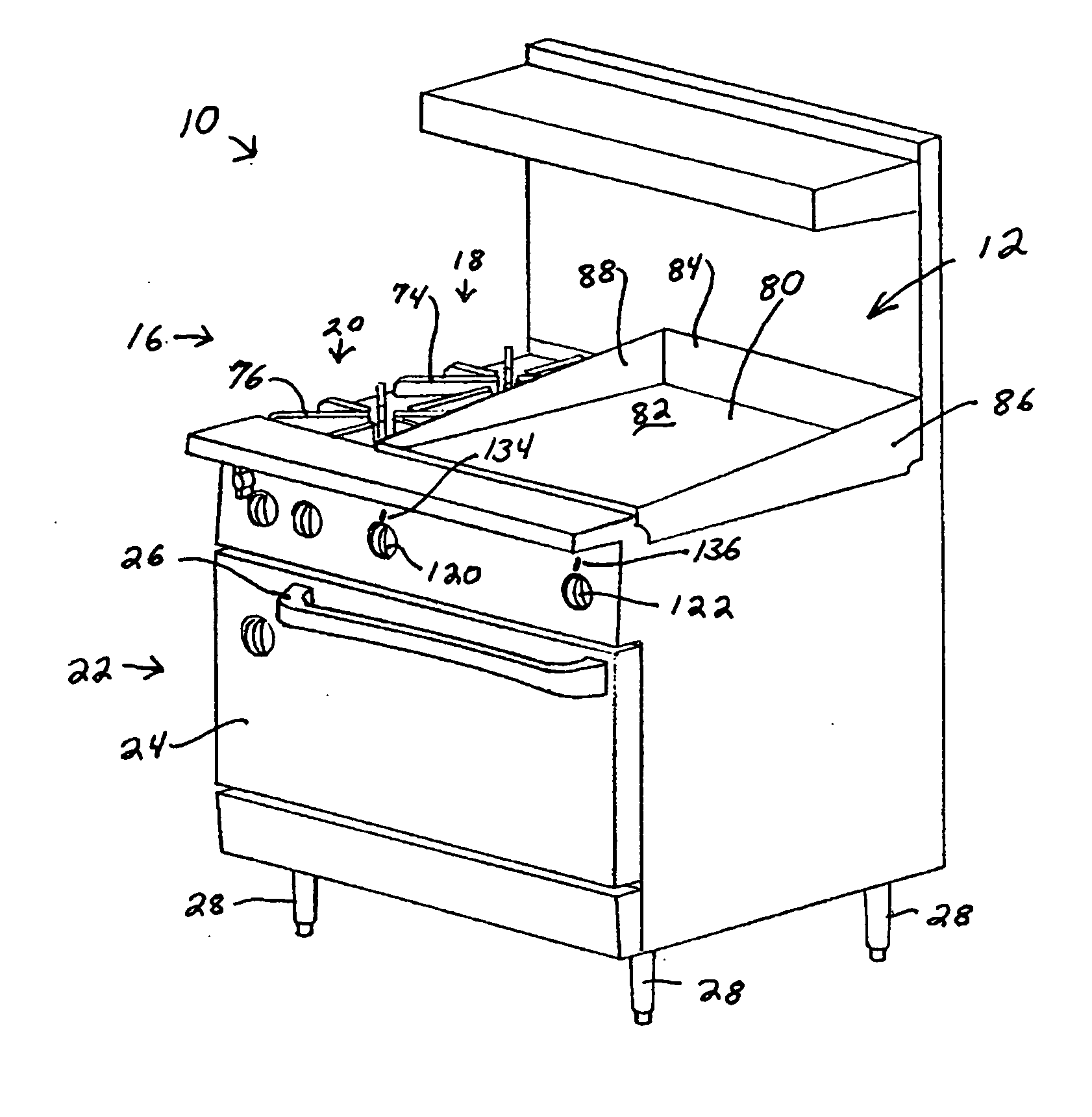 Gas-fired cooking griddle