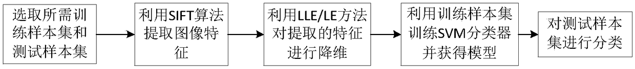 Image classification algorithm and system based on manifold learning