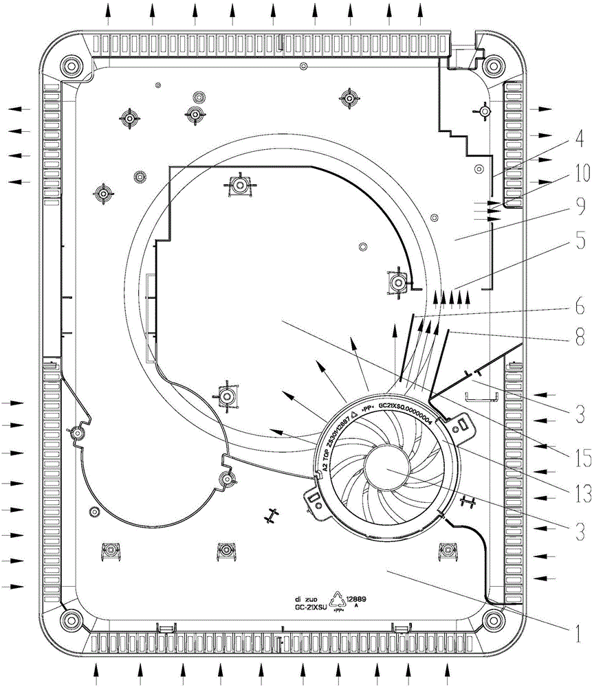 Induction cooker air channel structure and induction cooker