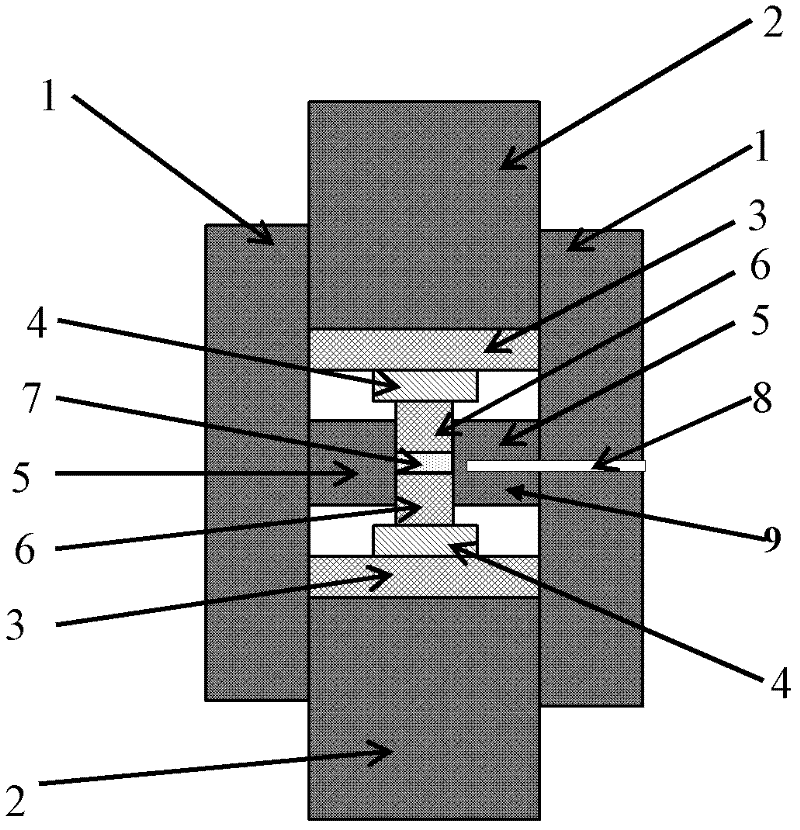 High-pressure sintering combined die and high-pressure rapid sintering method for preparing nanometer ceramic thereof