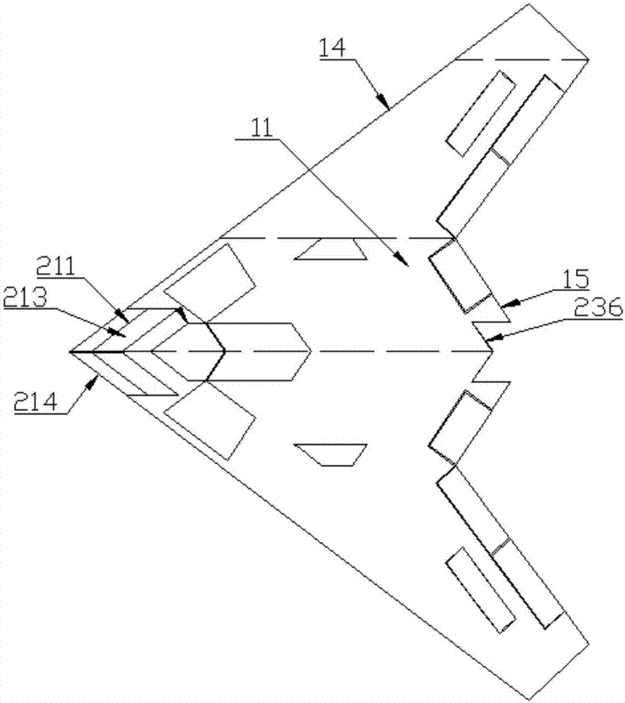 Flying wing layout stealth unmanned aerial vehicle power system