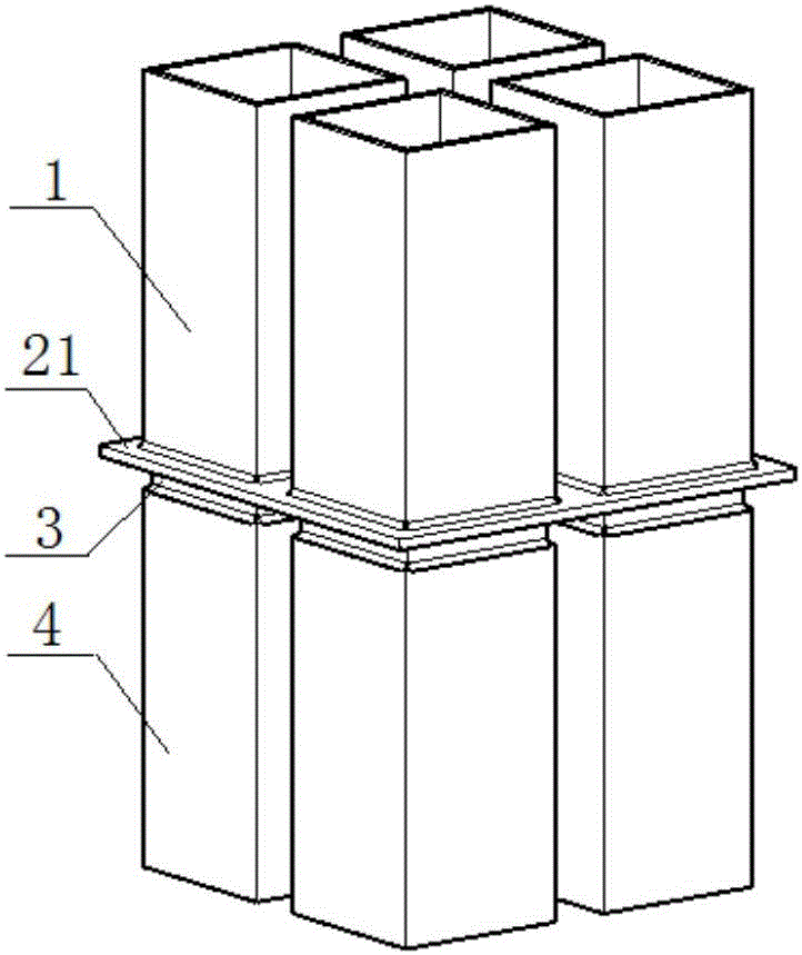 Modular steel frame connection device and connection method thereof