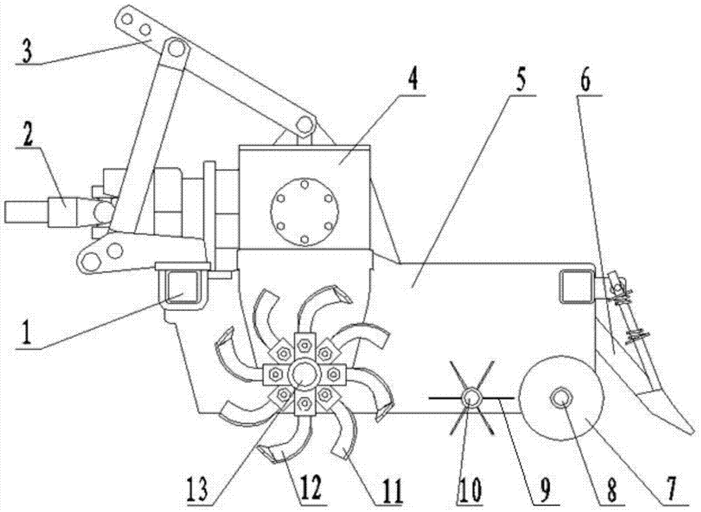 Paddy field burying tillage machine