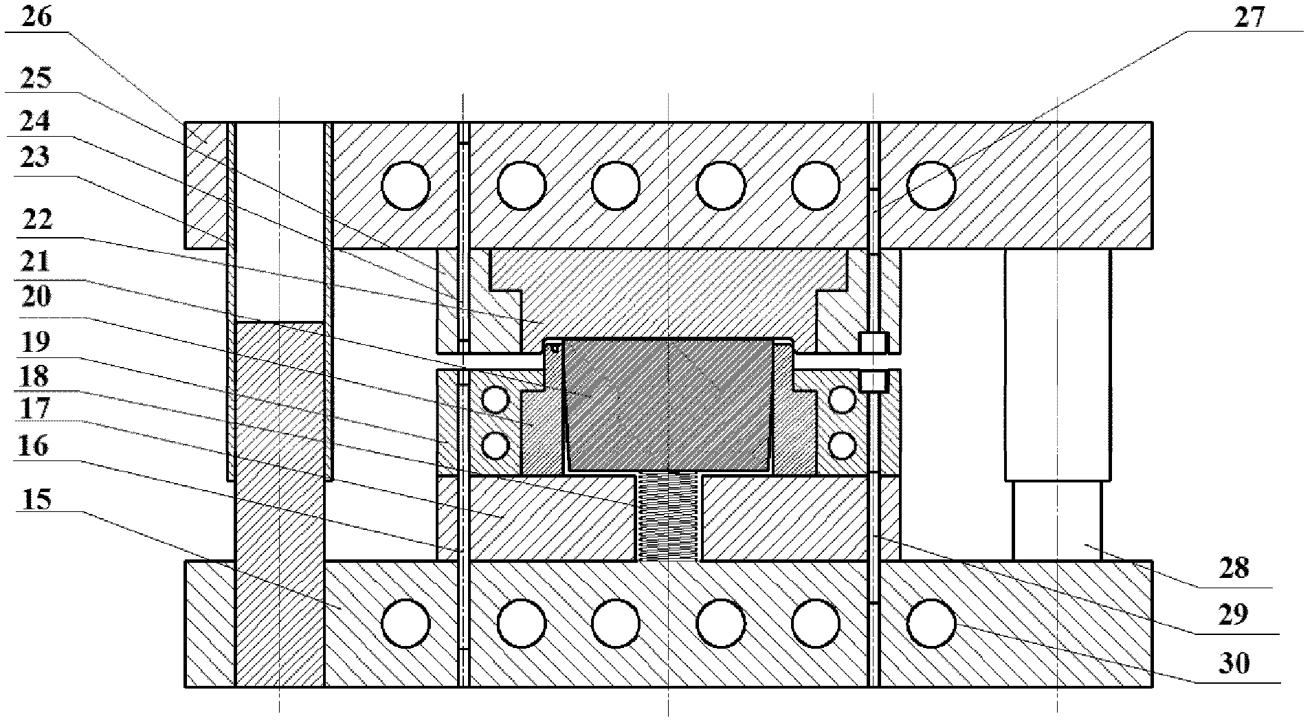 Two-step heat press-forging molding method of magnesium alloy thin-wall element and molding die