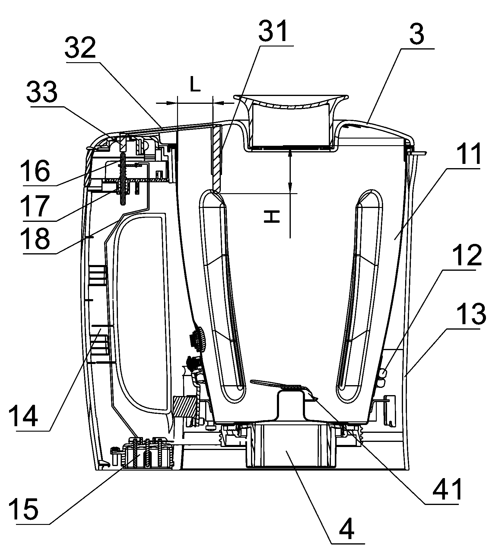 Anti-overflow food processing machine