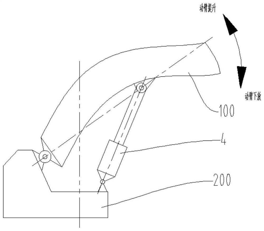 Excavator movable arm energy-saving system