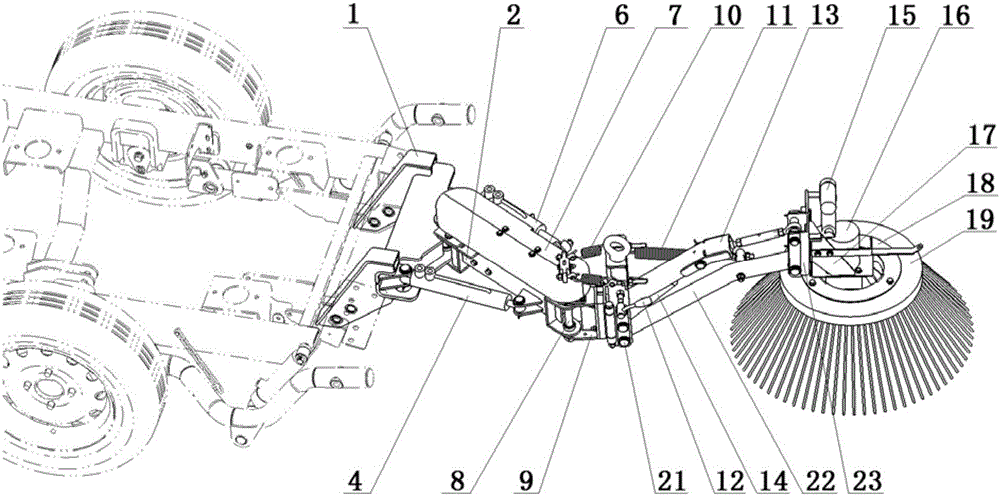 Additional sweeping device of road sweeper and road sweeper