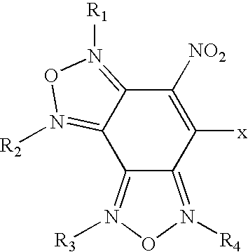 Nitrobenzodifuroxan compounds, including their salts, and methods thereof