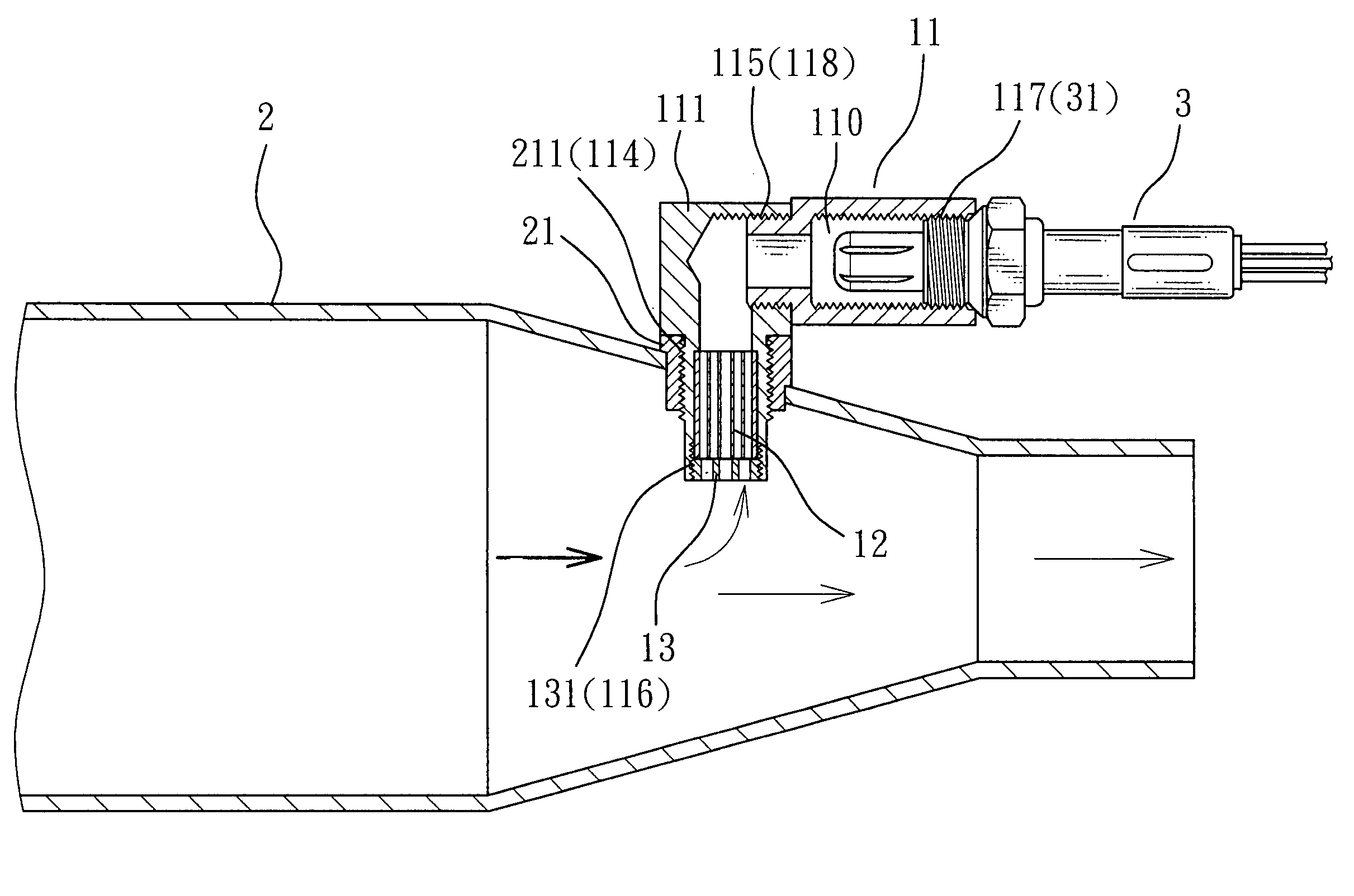 Oxygen sensor bung of motor vehicle exhaust pipe