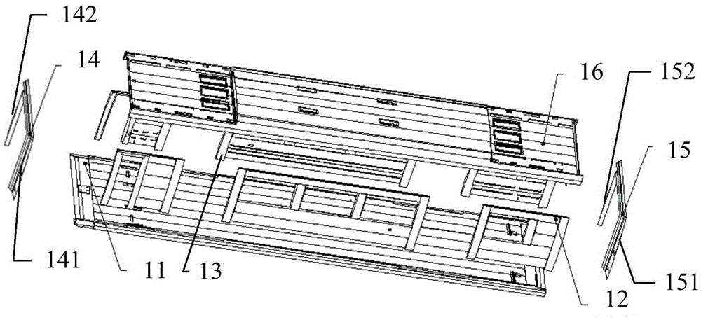 Train body structure of magnetic suspension train