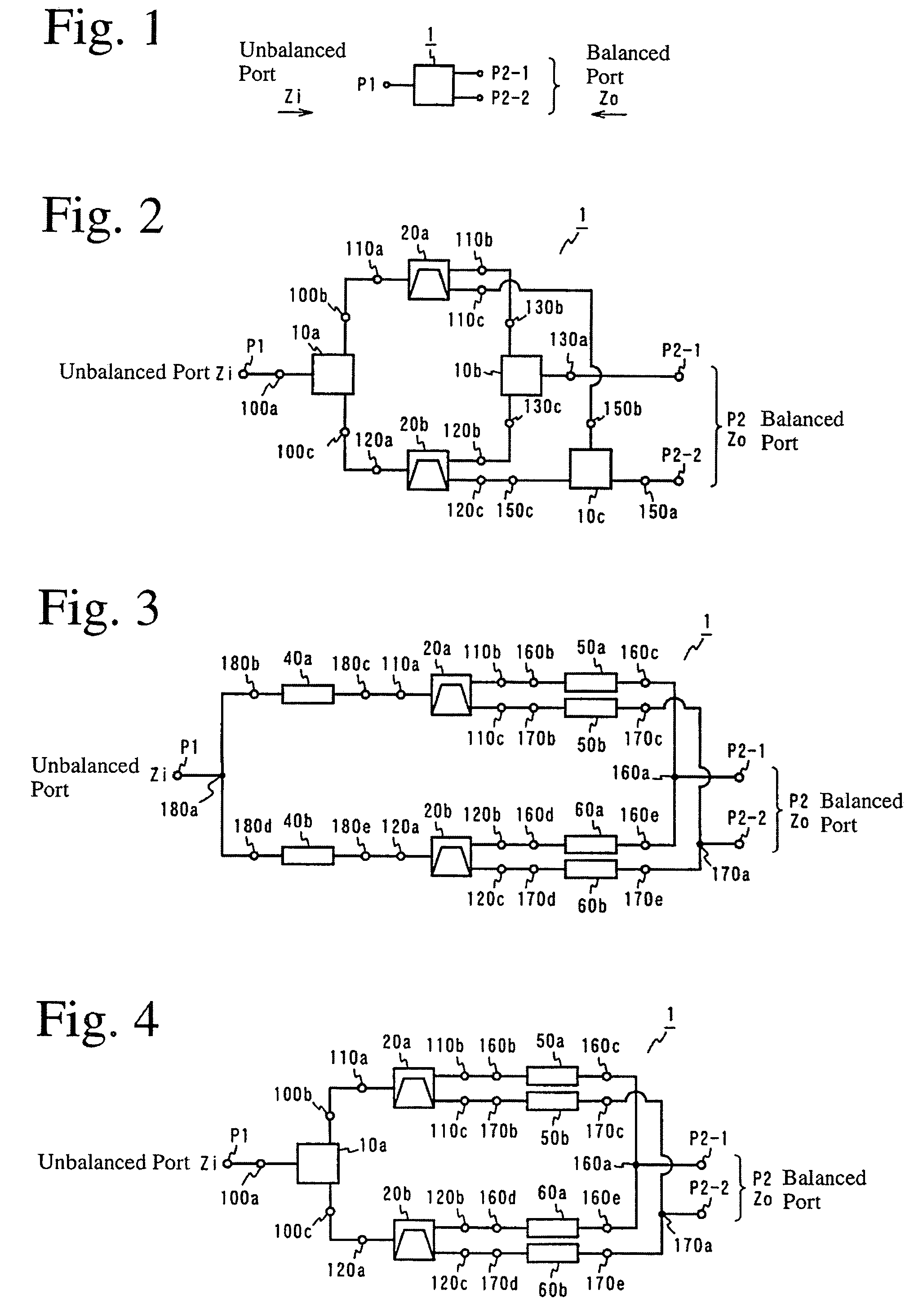 Unbalanced-balanced multiband filter module