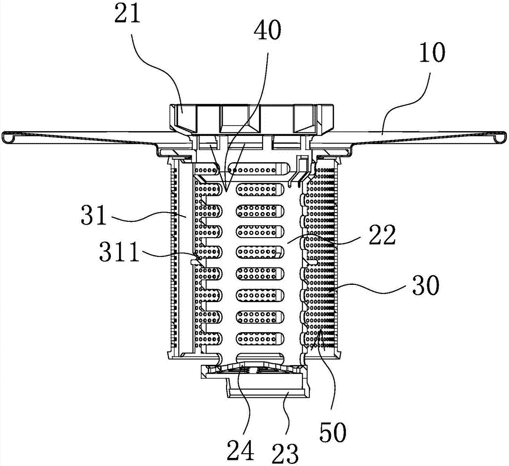 A filter mechanism of a sink type cleaning device