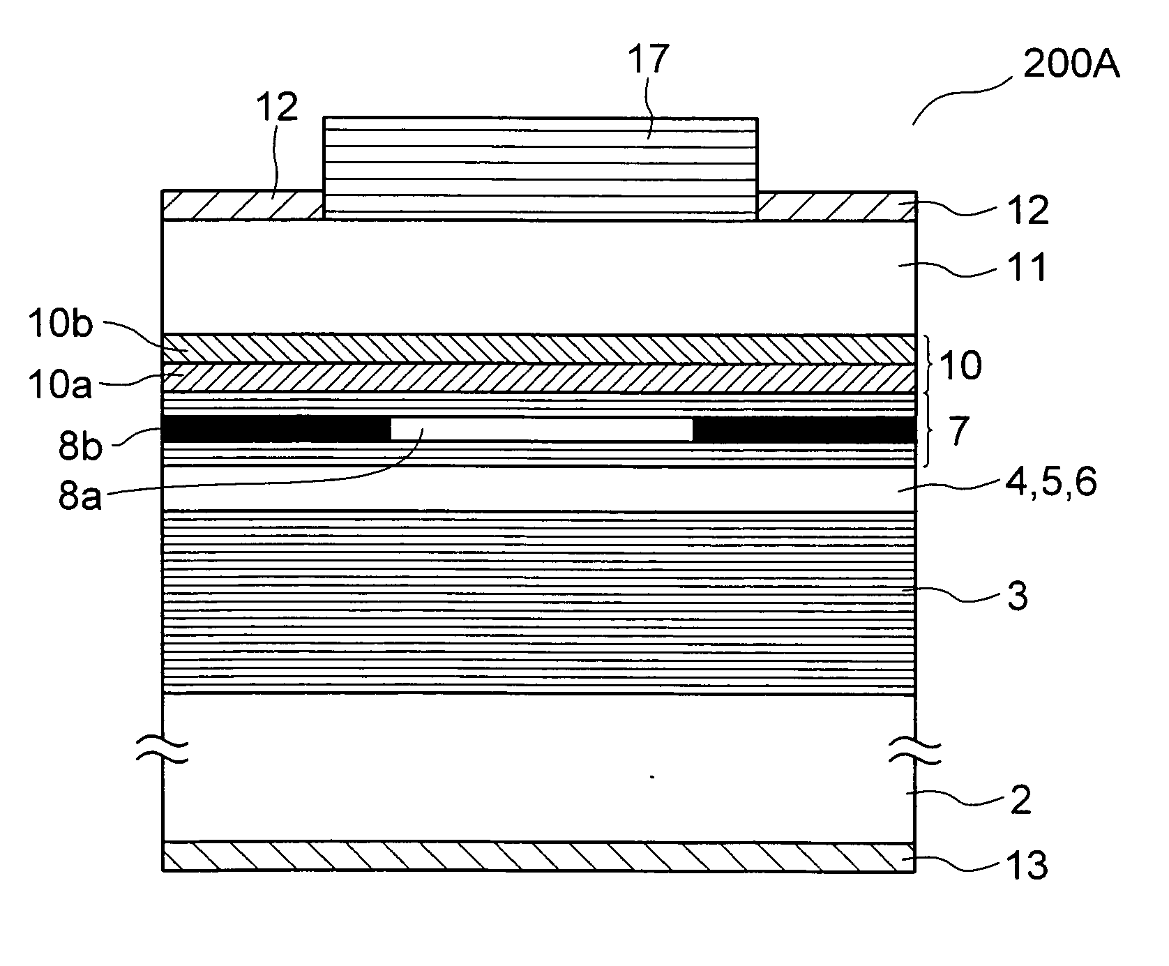 Vertical cavity surface emitting laser device having a higher optical output power